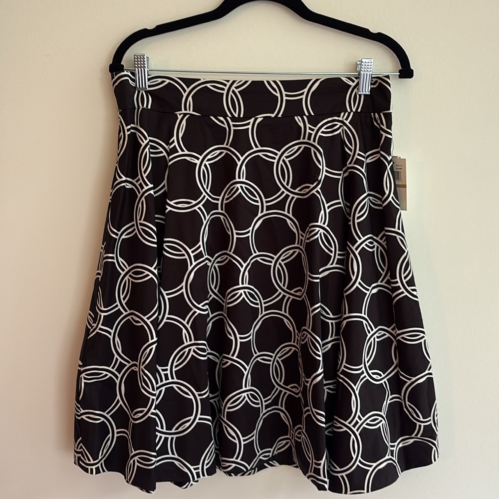 Amanda & Chelsea Rings Black and White A Line Cotton Mini Skirt Sz 12 NWT skater